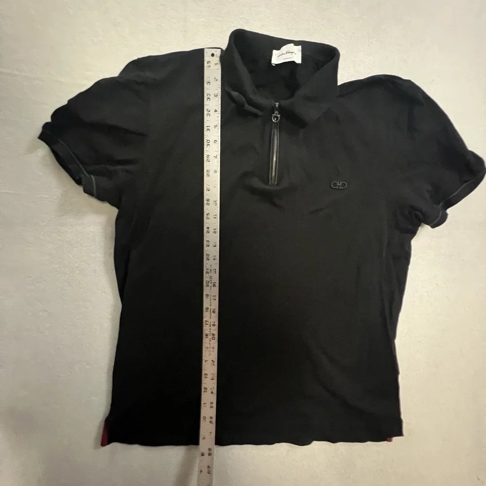 Salvatore Ferragamo Polo Shirt Men's Size Tag 3XL Fits Large Black Made in Italy